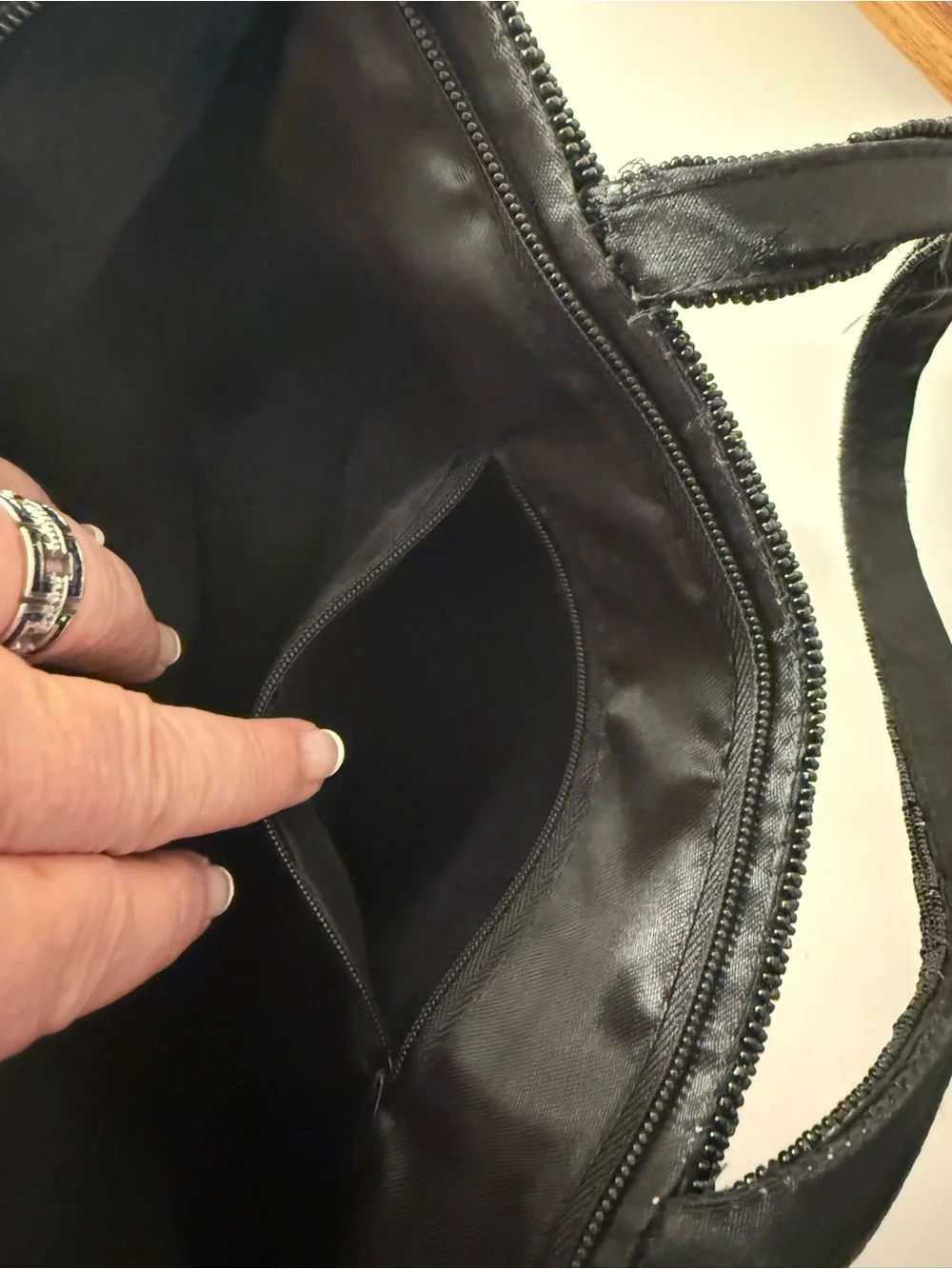 Coca Cola Black Beaded Tote with White Logo and Red Accent